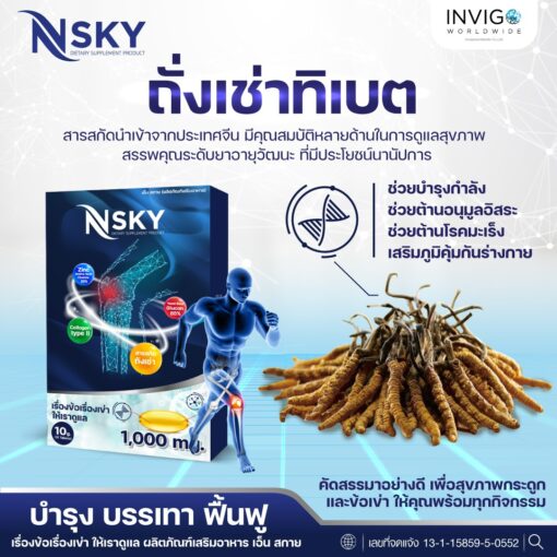 Nsky เอ็นสกาย อาหารเสริมเพื่อสุขภาพ ข้อ เข่า กระดูกข้อต่อ ปวดหลัง มือชา เก๊าท์ รูมาตอยด์